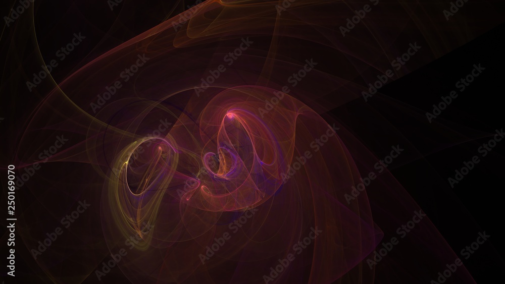 Poster fantasy chaotic colorful fractal pattern. abstract fractal shapes. 3d rendering illustration backgro