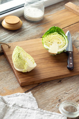 cooking food Cutting board knife fresh cabbage