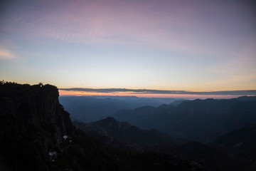 Obraz premium Sunrise on Sierra Tarahumara, Chihuahua, Mexico