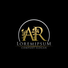 Luxury Gold AR Letter Logo