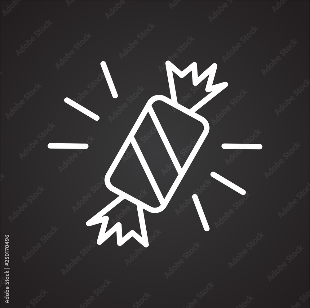 Poster candy icon on black background for graphic and web design, modern simple vector sign. internet conce