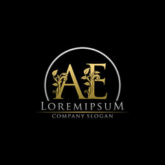 Luxury Gold AE Letter Logo