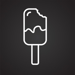 Ice cream outline icon on black background for graphic and web design, Modern simple vector sign. Internet concept. Trendy symbol for website design web button or mobile app