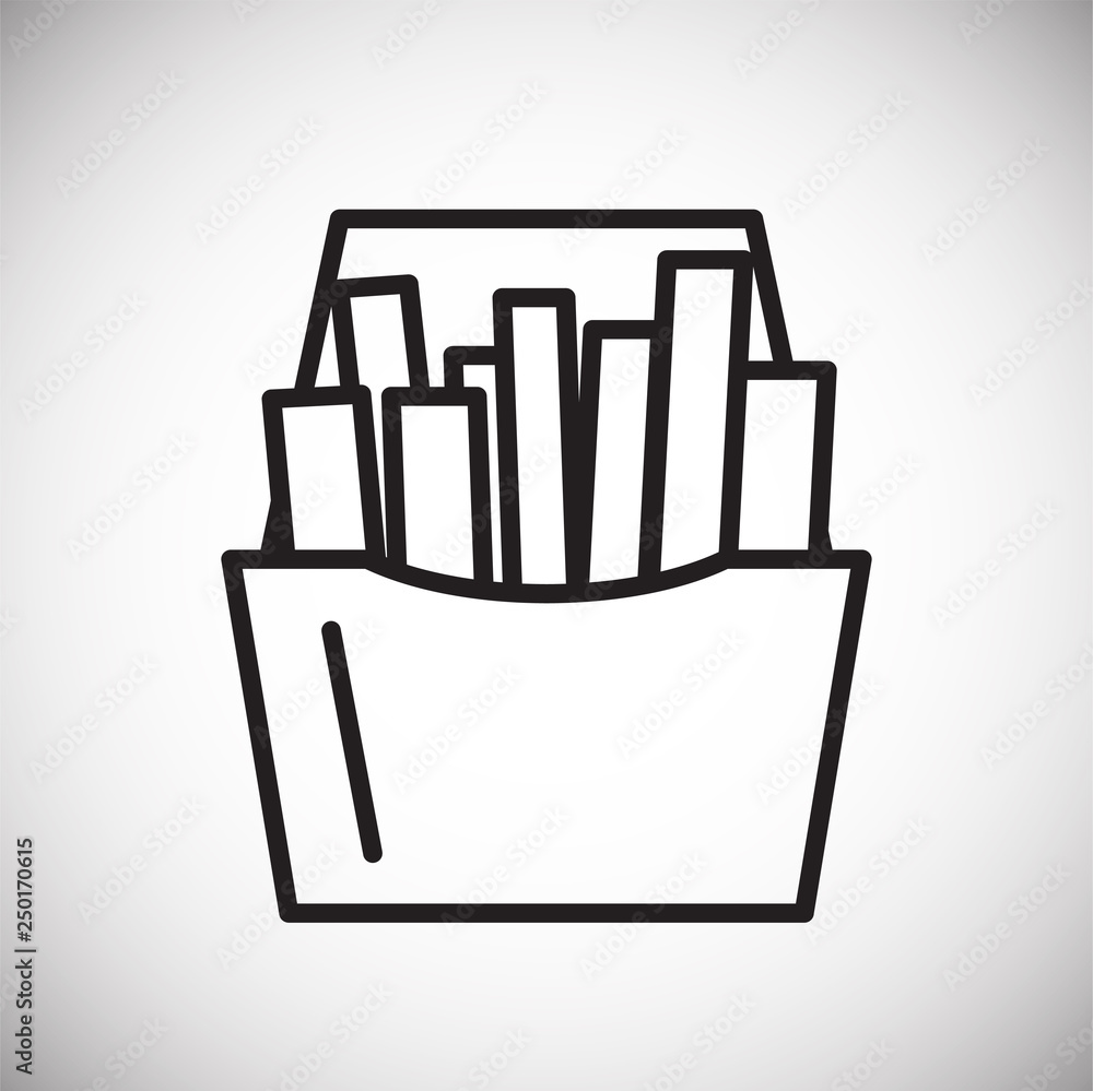 Poster french fries outline icon on white background for graphic and web design, modern simple vector sign.