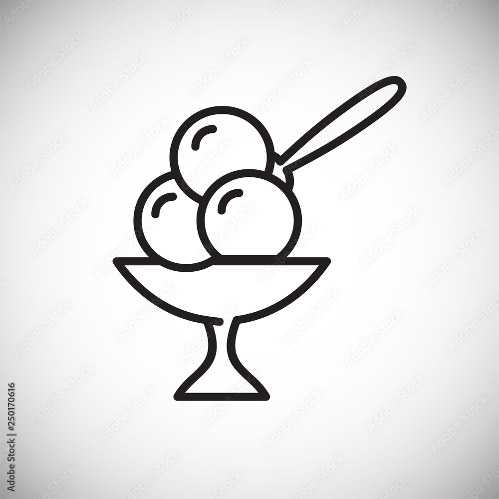 Poster ice cream outline icon on white background for graphic and web design, modern simple vector sign. in