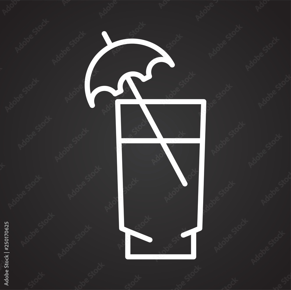 Poster fizzy drink icon on black background for graphic and web design, modern simple vector sign. internet