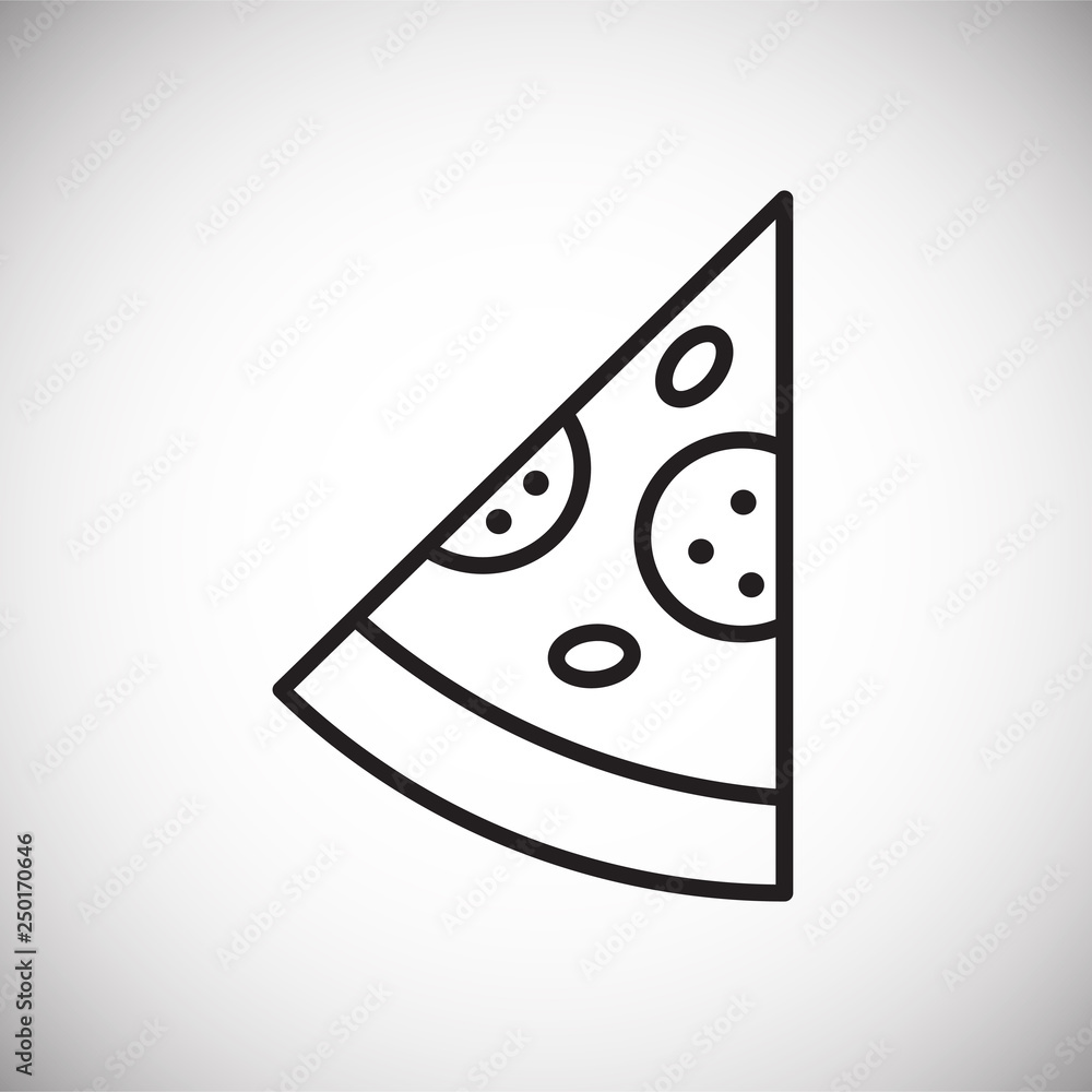 Poster pizza outline icon on white background for graphic and web design, modern simple vector sign. intern