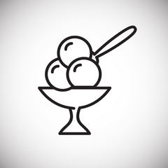 Ice cream outline icon on white background for graphic and web design, Modern simple vector sign. Internet concept. Trendy symbol for website design web button or mobile app