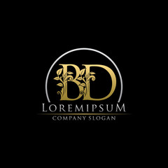 Luxury Gold BD Letter Logo