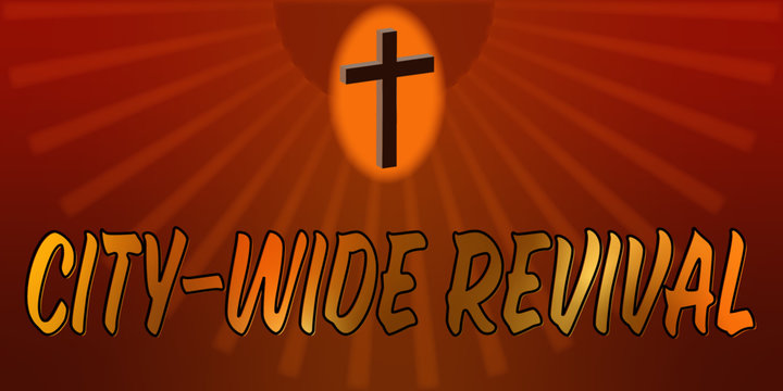 City-wide Revival Banner - red-gold