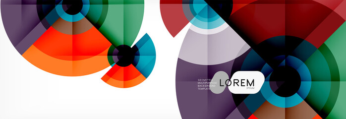 Obraz premium Okrągłe okręgi i trójkąty streszczenie tło