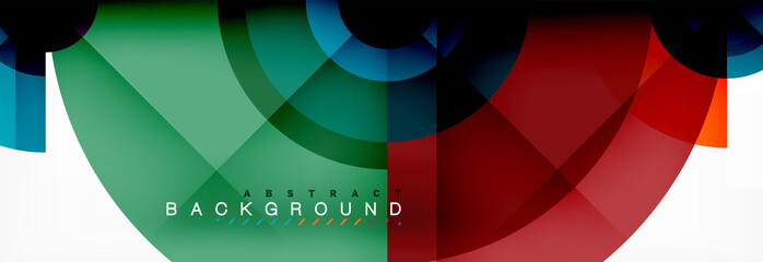 Round circles and triangles abstract background