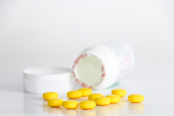 Drugs close up white background