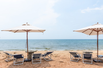 Beautiful tropical view of sunny beach at the summer.