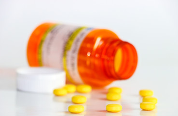 Drugs close up white background