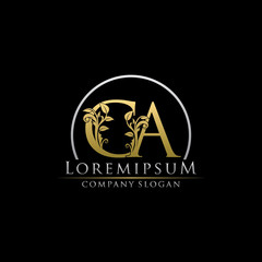 Luxury Gold CA Letter Logo