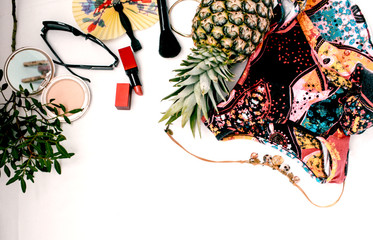 women's spring and summer basic outfit clothes decoration cosmetics and fruits