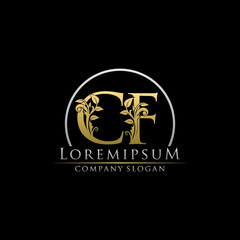 Luxury Gold CF Letter Logo