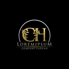 Luxury Gold CH Letter Logo