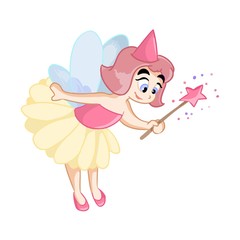 Cute little fairy princess with magic wand