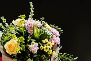 nice bouquet on the black background