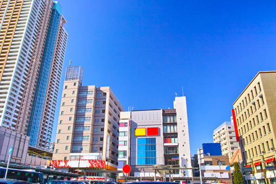 千葉県市川駅北口の風景