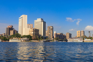 Obraz premium View of the Cairo city and Nile river in Egypt