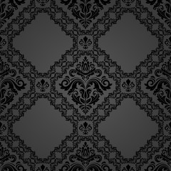 Orient vector classic pattern. Seamless abstract dark background with vintage elements. Orient background. Ornament for wallpaper and packaging