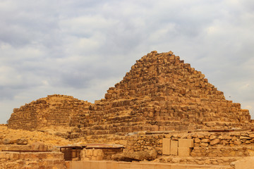 Subsidiary pyramids in the Giza Pyramid Complex in Cairo, Egypt