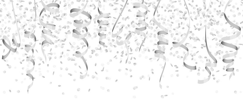 seamless colored confetti and streamers