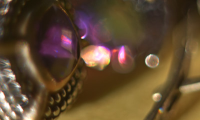 composition of precious jewelry; blurred background, abstraction