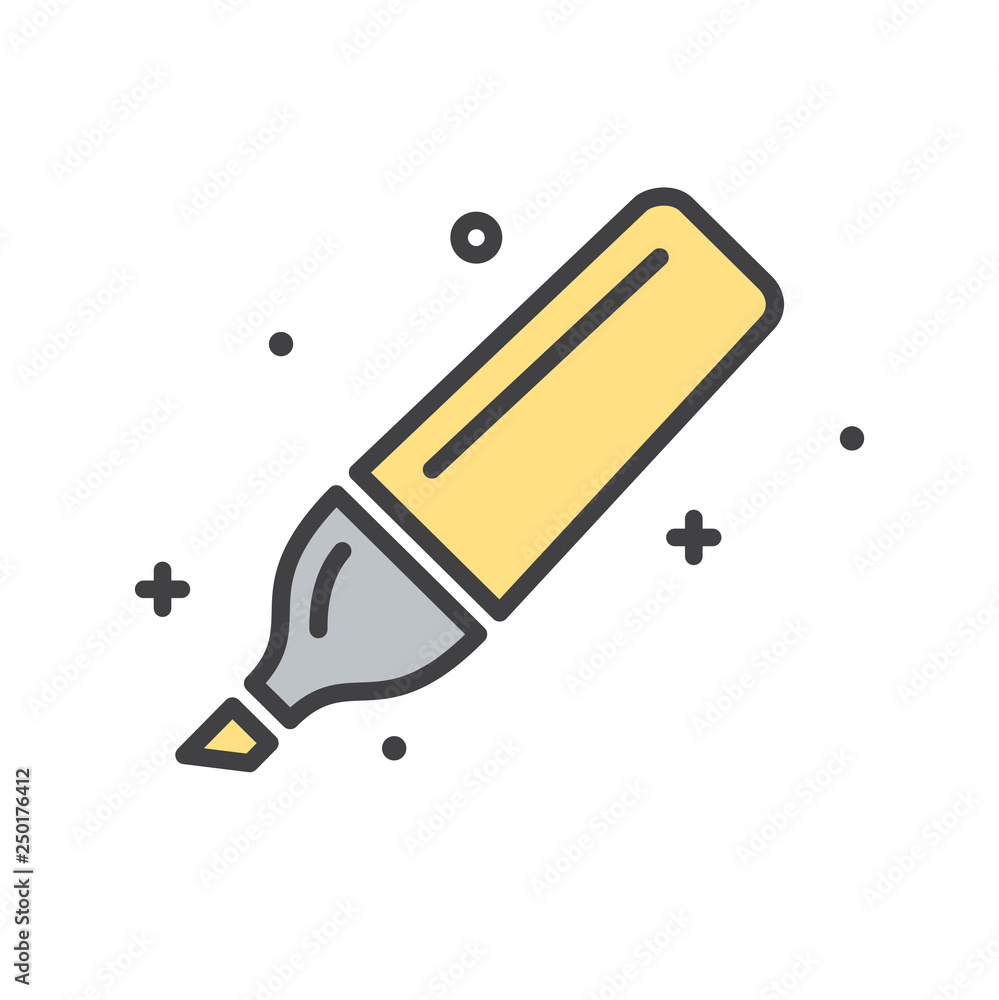 Fototapete Marker line icon on white background for graphic and web design, Modern simple vector sign. Internet concept. Trendy symbol for website design web button or mobile app