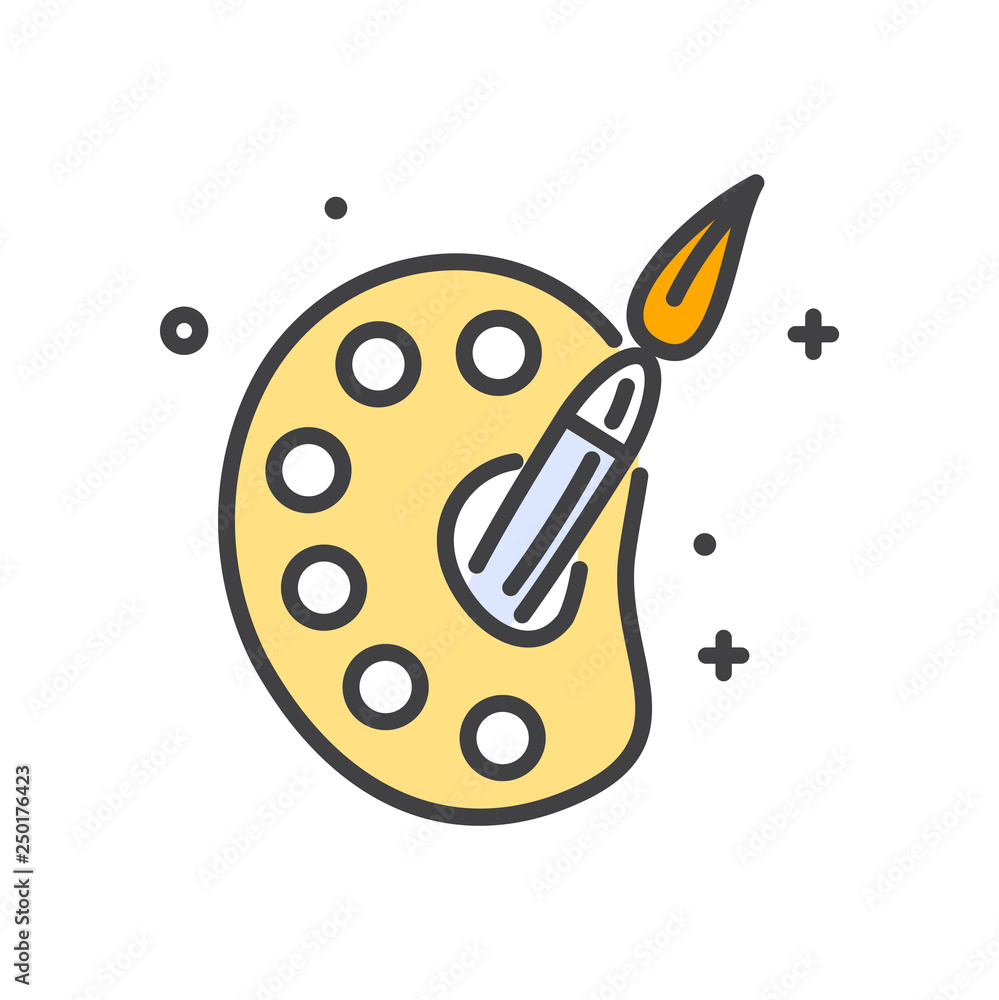Fototapete Brush line icon on white background for graphic and web design, Modern simple vector sign. Internet concept. Trendy symbol for website design web button or mobile app