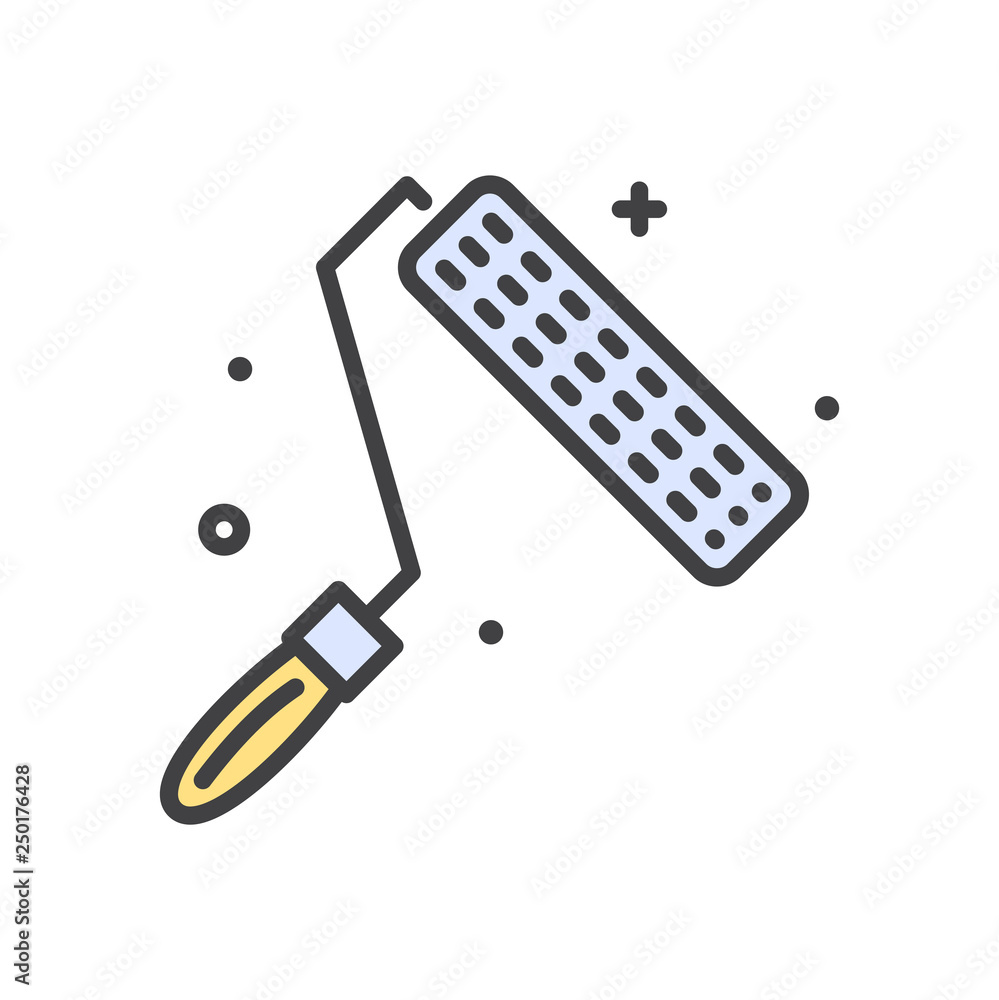 Fototapete Roller tool line icon on white background for graphic and web design, Modern simple vector sign. Internet concept. Trendy symbol for website design web button or mobile app