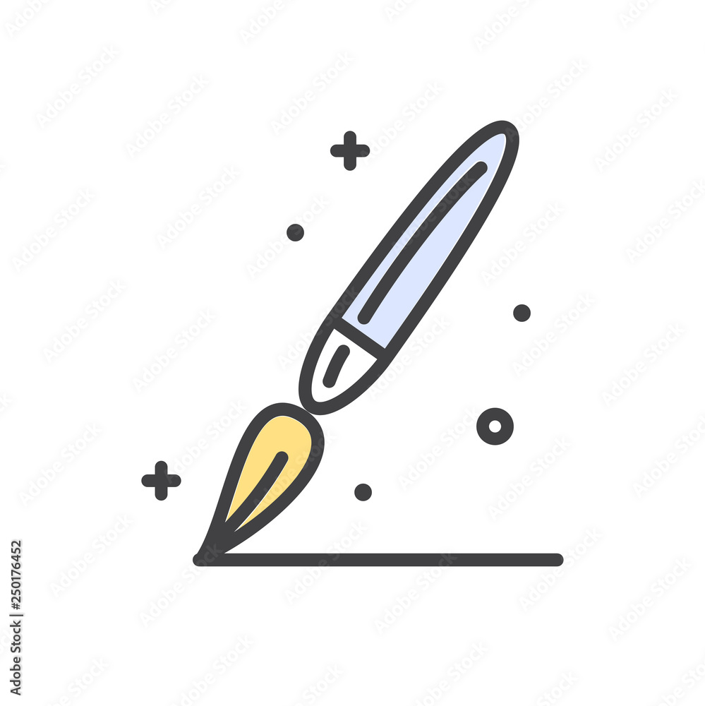Fototapete Brush line icon on white background for graphic and web design, Modern simple vector sign. Internet concept. Trendy symbol for website design web button or mobile app