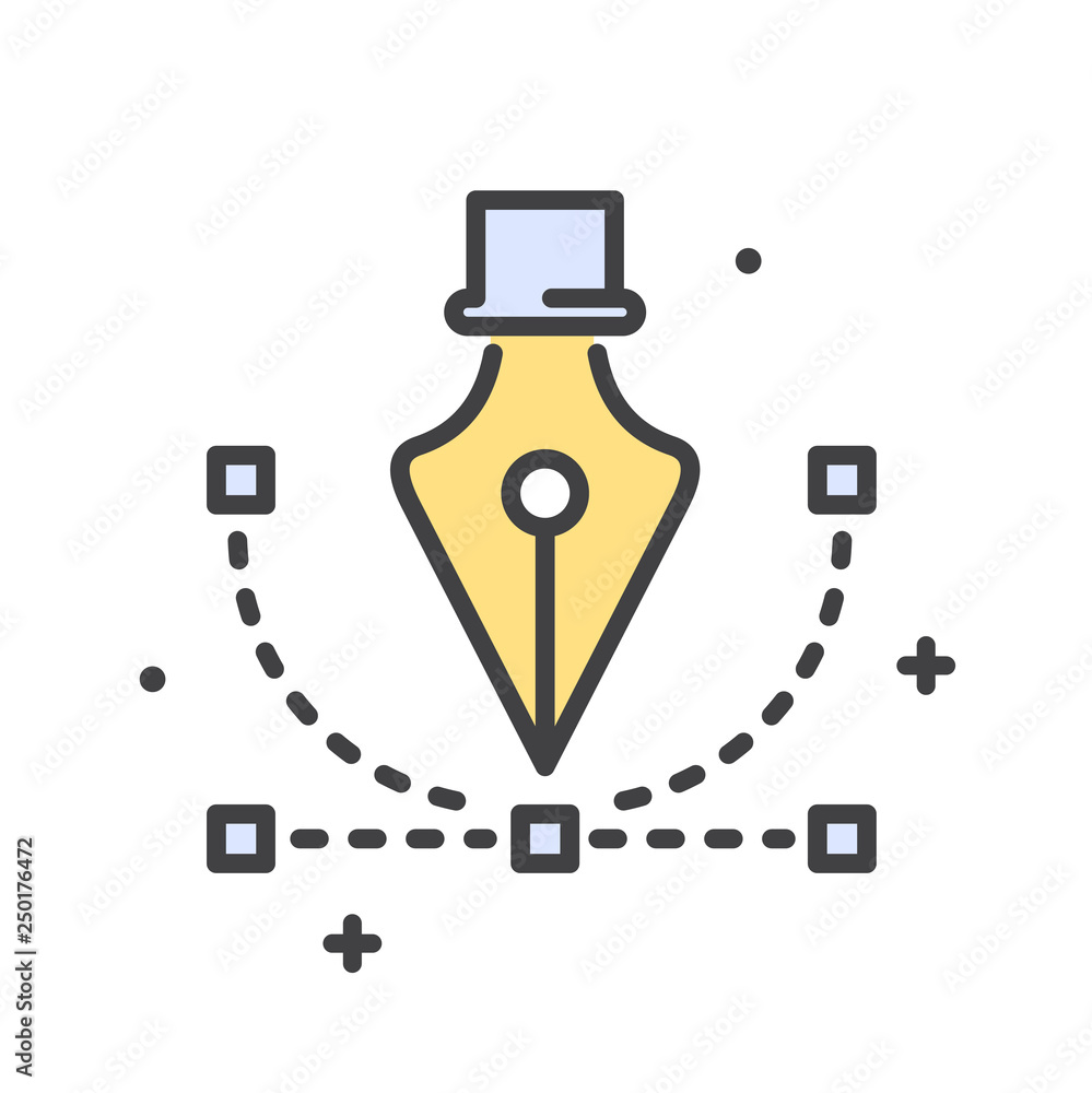 Fototapete Pen tool line icon on white background for graphic and web design, Modern simple vector sign. Internet concept. Trendy symbol for website design web button or mobile app