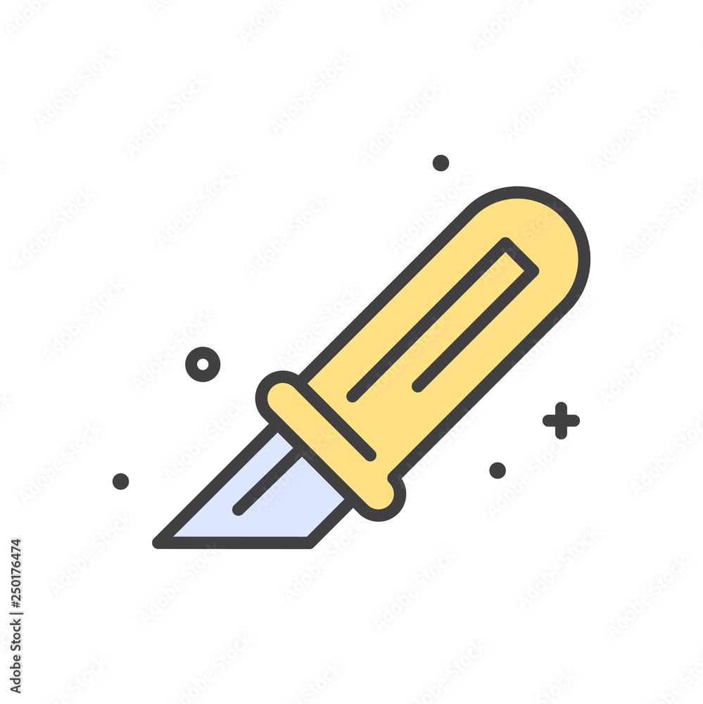 Fototapete Cut line icon on white background for graphic and web design, Modern simple vector sign. Internet concept. Trendy symbol for website design web button or mobile app