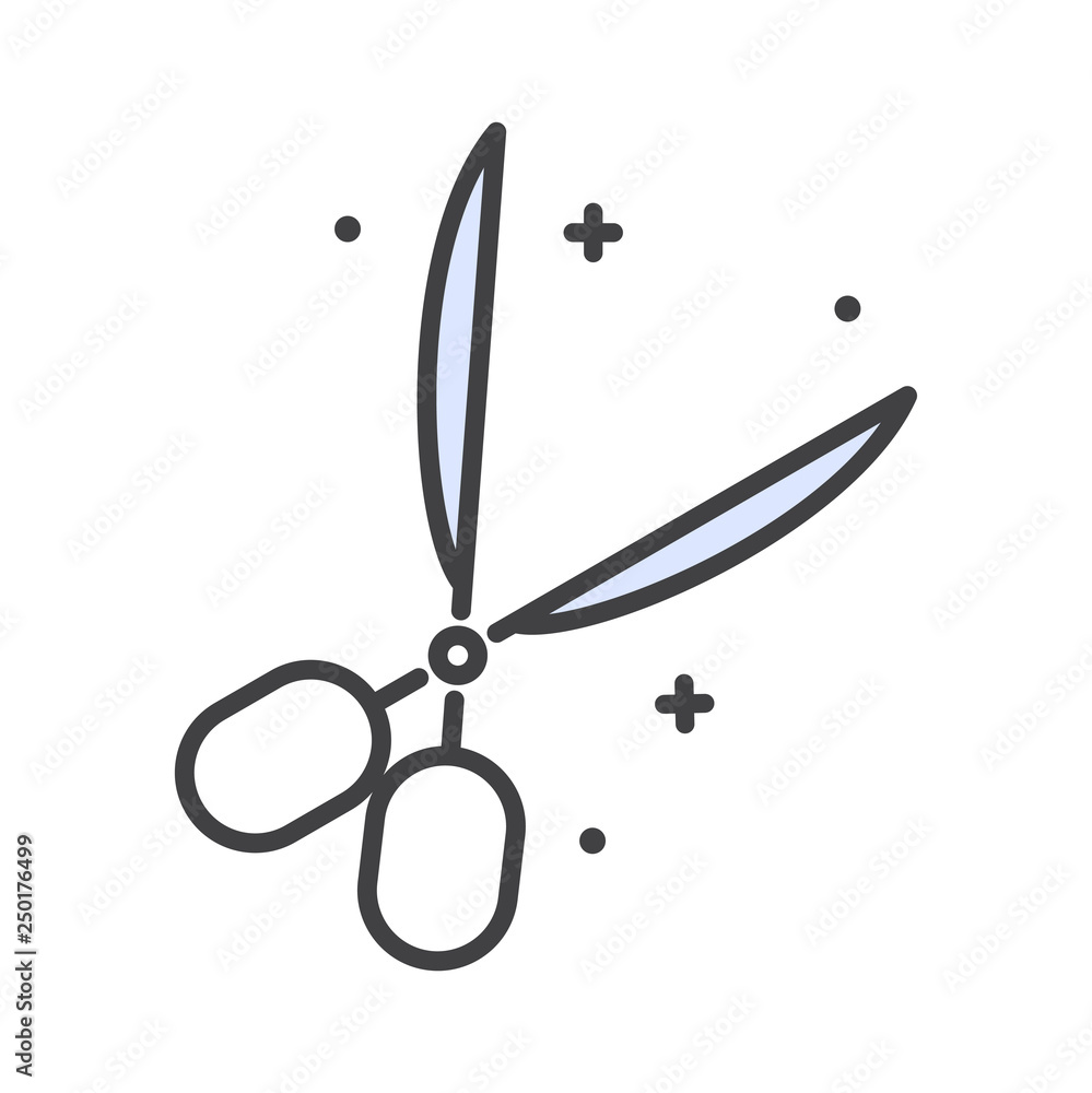 Fototapete Cut line icon on white background for graphic and web design, Modern simple vector sign. Internet concept. Trendy symbol for website design web button or mobile app