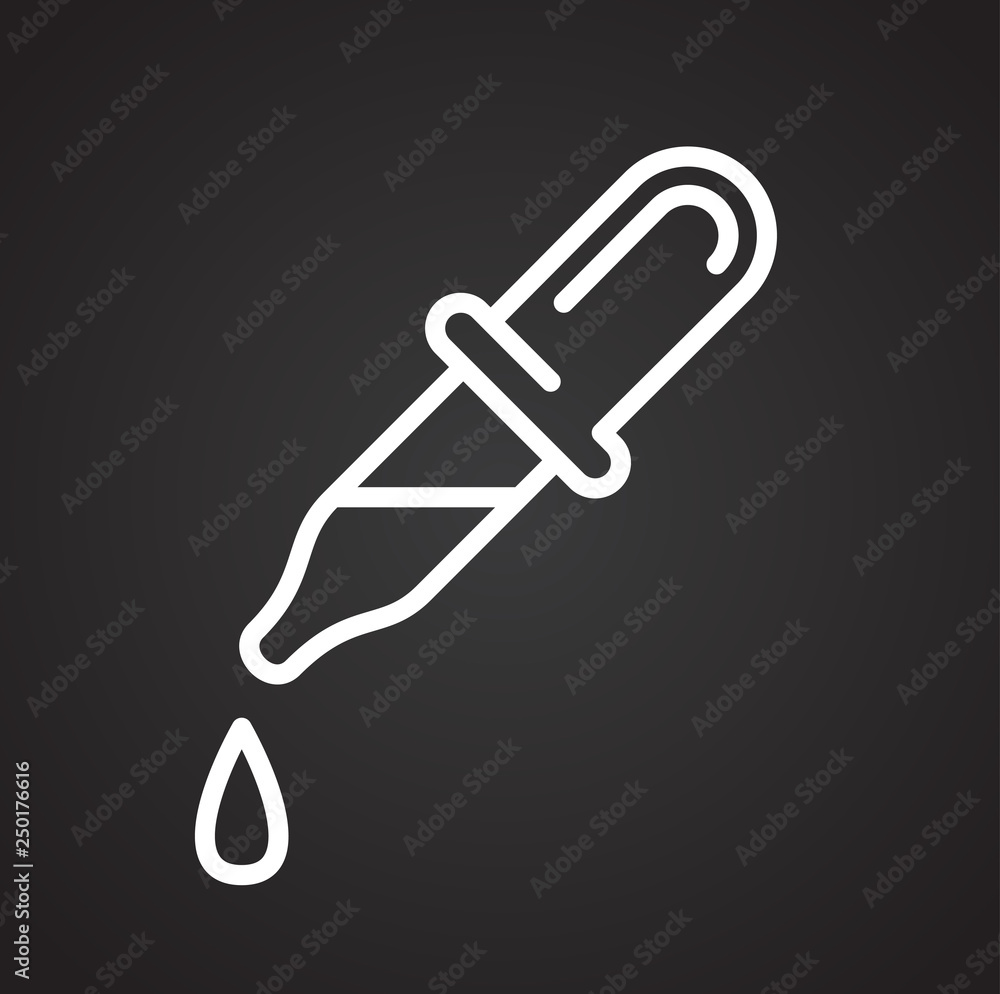 Fototapete Eyedropper line icon on black background for graphic and web design, Modern simple vector sign. Internet concept. Trendy symbol for website design web button or mobile app