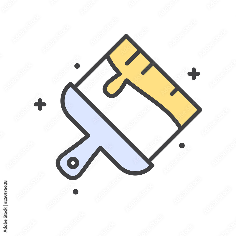 Fototapete Brush line icon on white background for graphic and web design, Modern simple vector sign. Internet concept. Trendy symbol for website design web button or mobile app