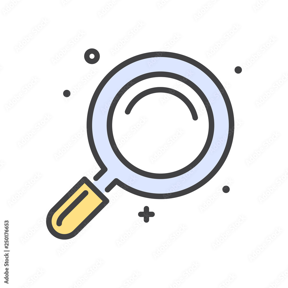 Fototapete Loupe line icon on white background for graphic and web design, Modern simple vector sign. Internet concept. Trendy symbol for website design web button or mobile app