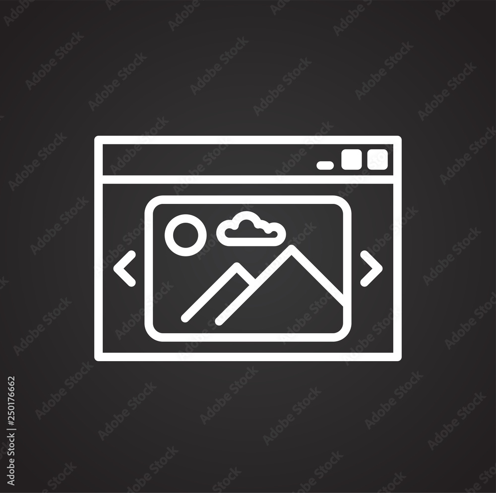 Poster Digital image line icon on black background for graphic and web design, Modern simple vector sign. Internet concept. Trendy symbol for website design web button or mobile app