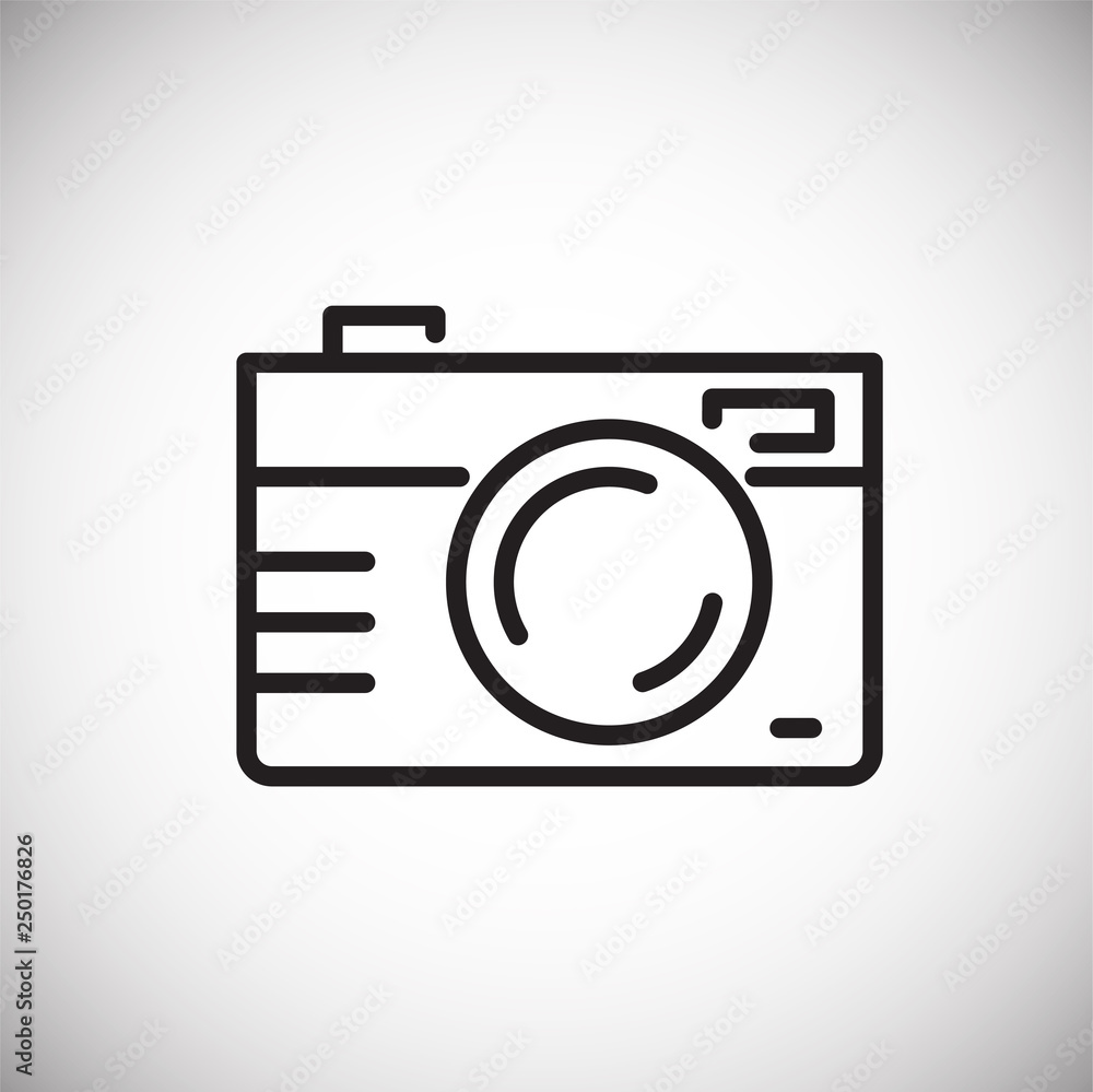Fototapete Camera line icon on white background for graphic and web design, Modern simple vector sign. Internet concept. Trendy symbol for website design web button or mobile app