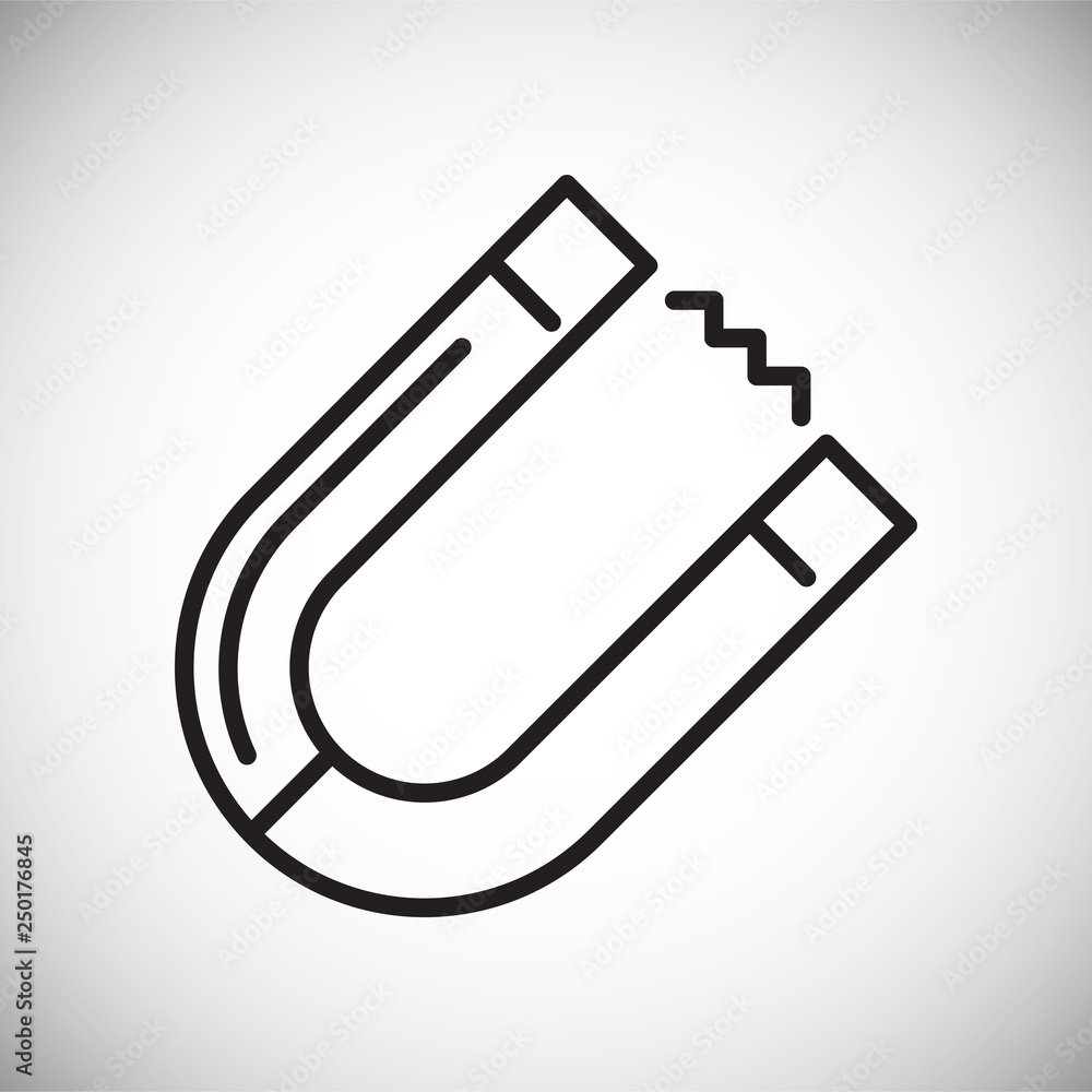 Poster magnet line icon on white background for graphic and web design, modern simple vector sign. internet