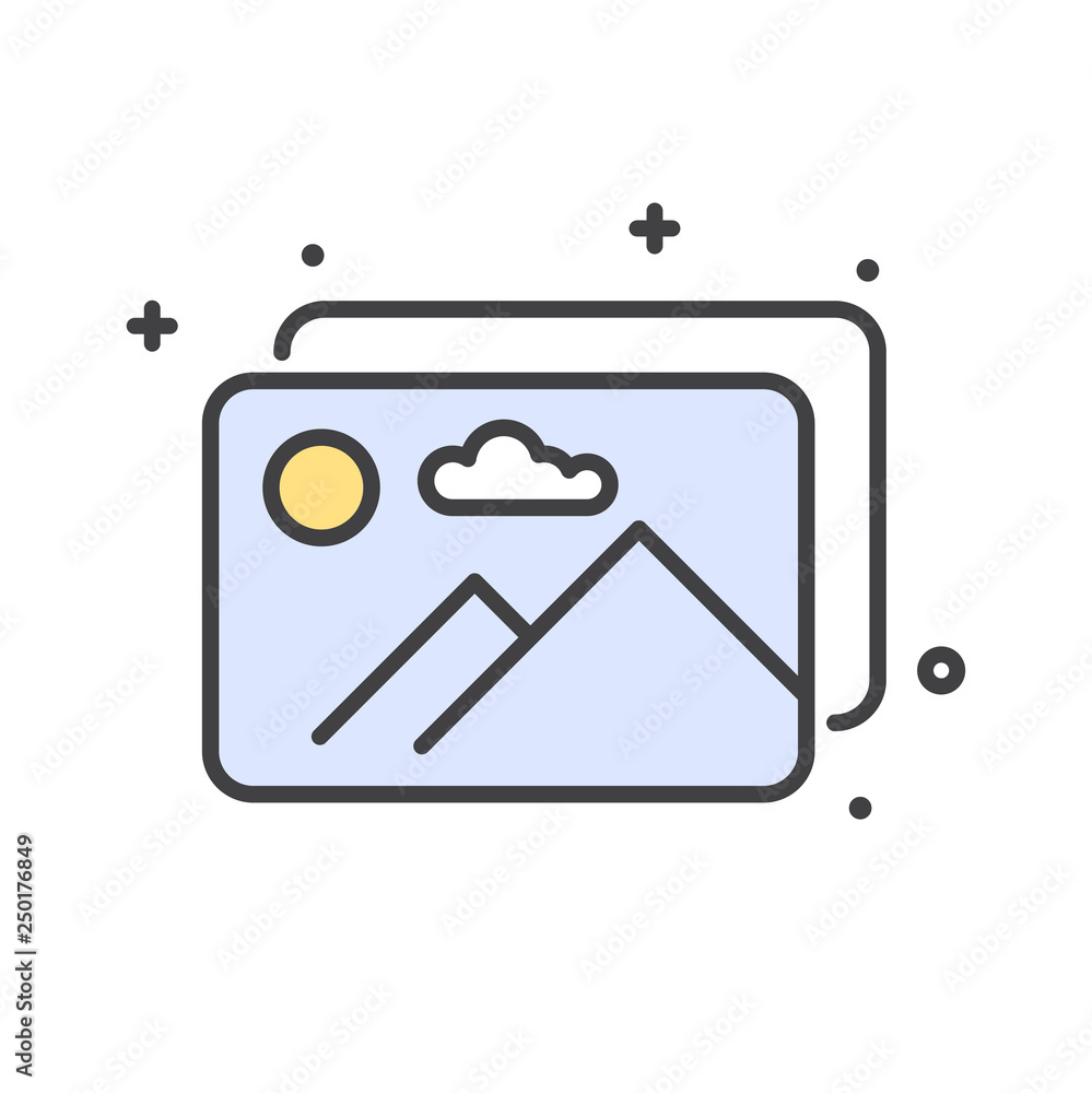 Fototapete Digital image line icon on white background for graphic and web design, Modern simple vector sign. Internet concept. Trendy symbol for website design web button or mobile app