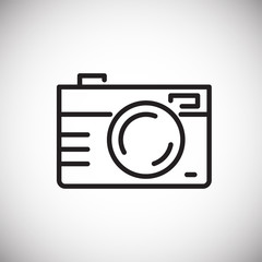 Camera line icon on white background for graphic and web design, Modern simple vector sign. Internet concept. Trendy symbol for website design web button or mobile app