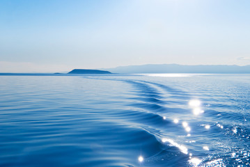 Sky and water of lake Baikal
