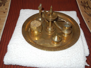 Indian items for sacred ritual, Kerala, Trivandrum region