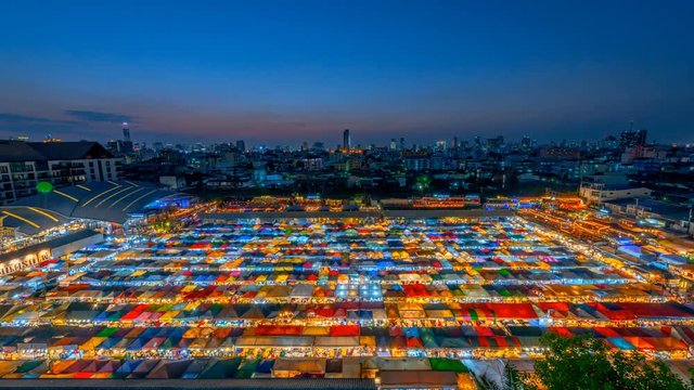 Colorful of  the Ratchada train market in Bangkok,Thailand