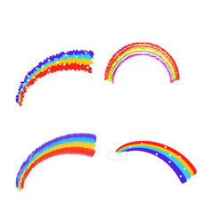 Set of four rainbows on a white background